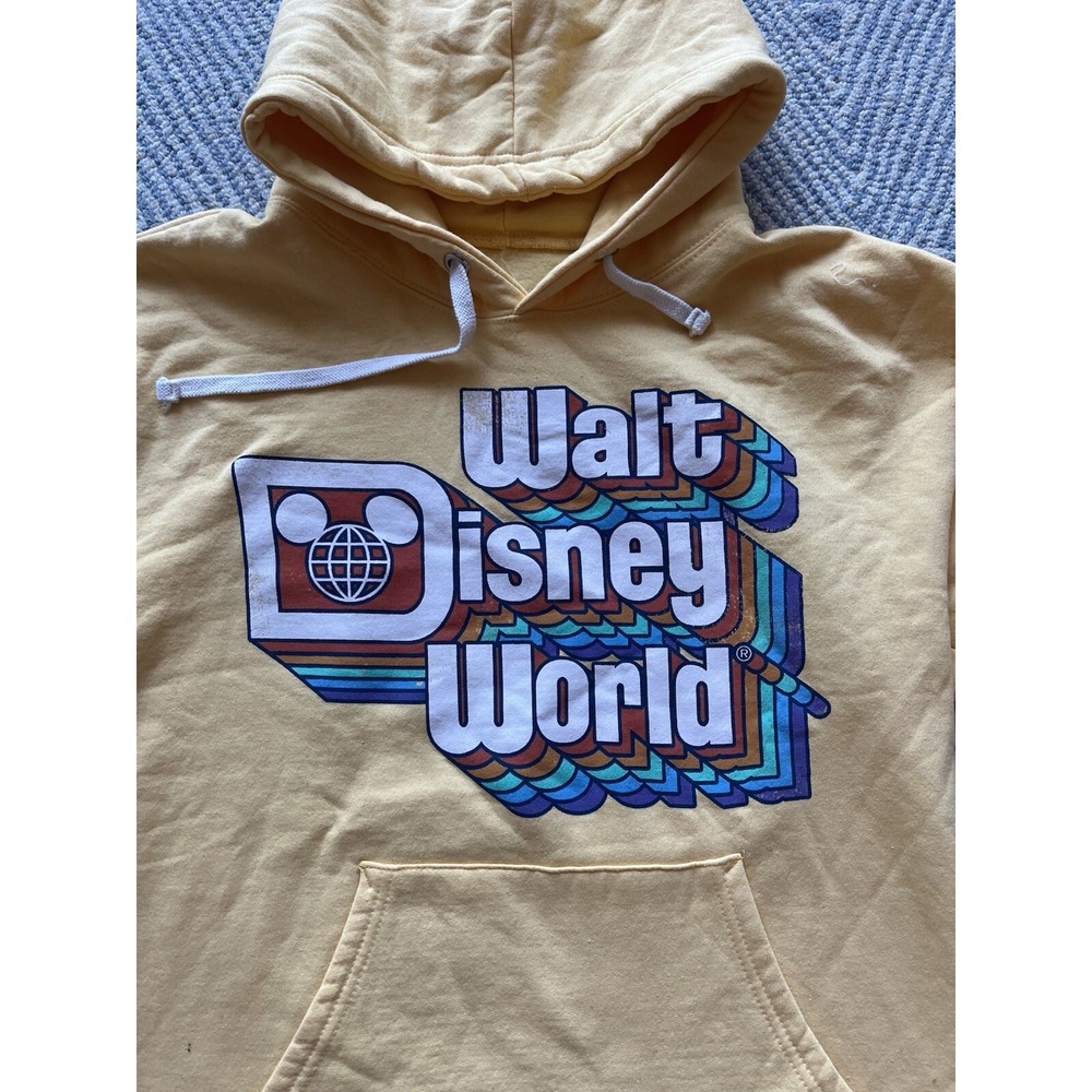 Walt Disney World Retro-Style Graphic Logo Hoodie - Yellow - Small‎ - Picture 2 of 4